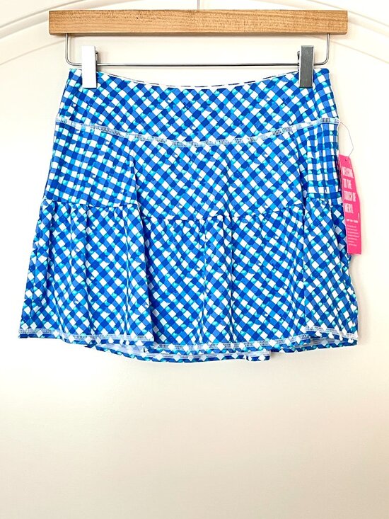 Lilly Pulitzer Pants - New Lilly Pulitzer Luxletic Skort Gardenia Skirt Shorts Boca Blue White Check XS
